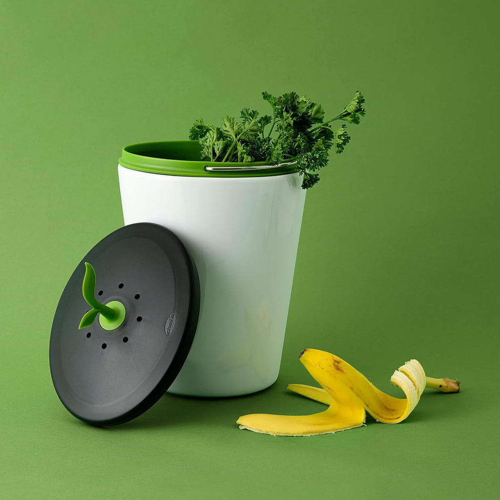 401-420-120 EcoCrock Counter Compost Bin Black and White 3.3 liter 1