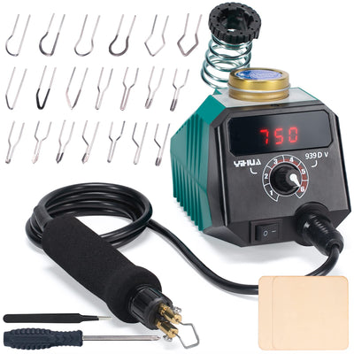 939D-V Wood Burning Kit with Digital Display with 20 Wire Nibs, Detachable Wood Burning Pen, 2 Wood Pieces, Tweezers