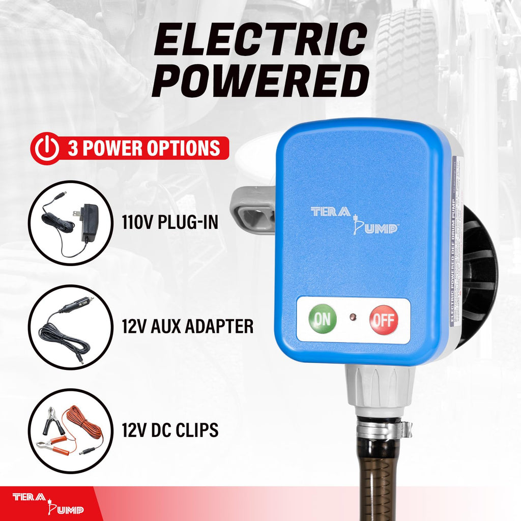 TERA PUMP Electric Powered 55 Gallon Drum Barrel Pump, 2.4GPM