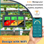 UIUZMAR pH EC Meter for Hydroponics 7 in 1 pH EC PPM CF ORP Temp Humidity