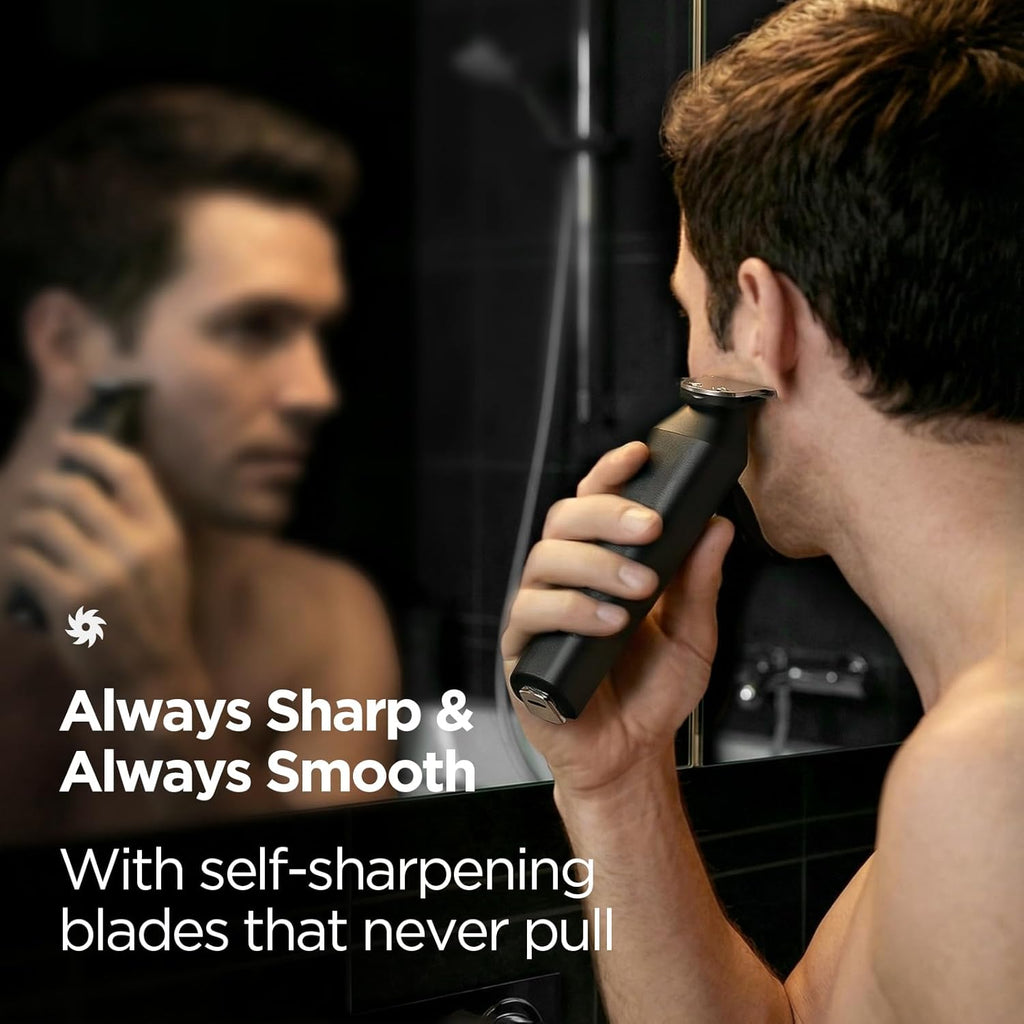 HC600 Beard Trimmer for Men, All-in-One Cordless Grooming Kit, Waterproof Electric Razor & Hair Clipper for Face