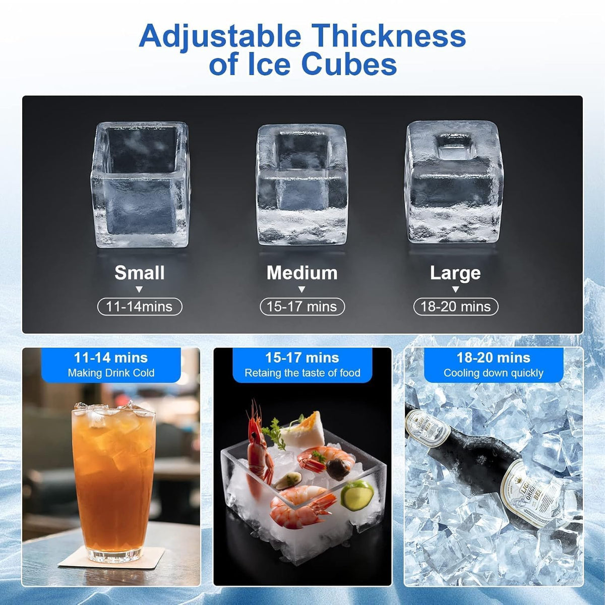 Commercial Ice Maker 100lbs/Day with 33lbs Storage
