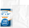 18" X 24" Open-End Flat Poly Bags (100 Count) - 2 Mil Plastic Clear Bags