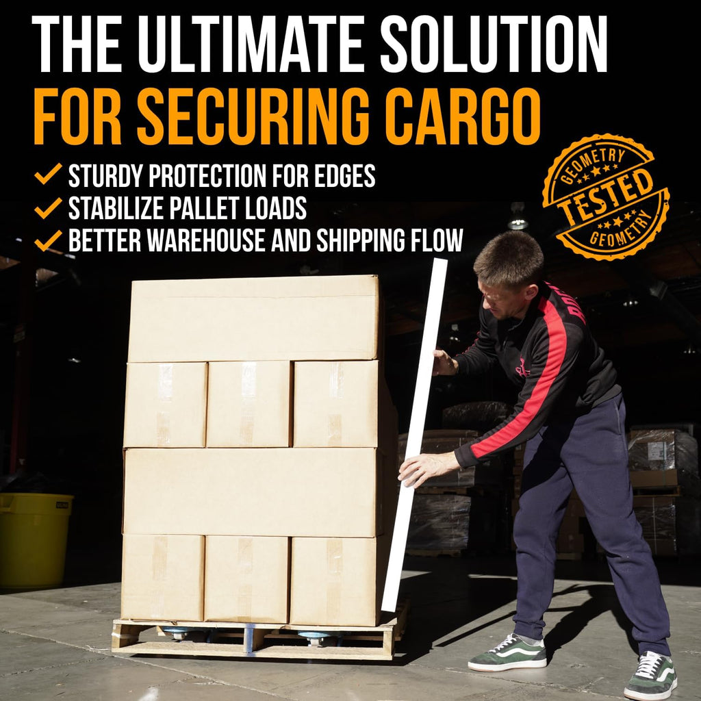 48" x 2" x 2" Reinforced Cardboard Edge Protectors White (Pack of 24) – 0.16" Thick Heavy-Duty Cardboard Corner