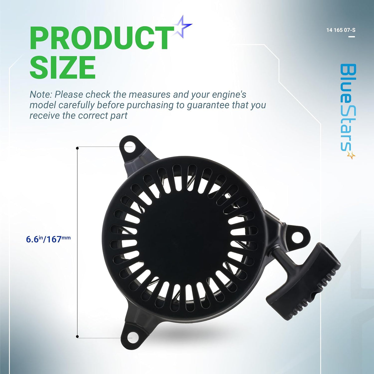 BlueStars 14 165 07-S Recoil Starter Pull Start - for Kohler XT149 XT173