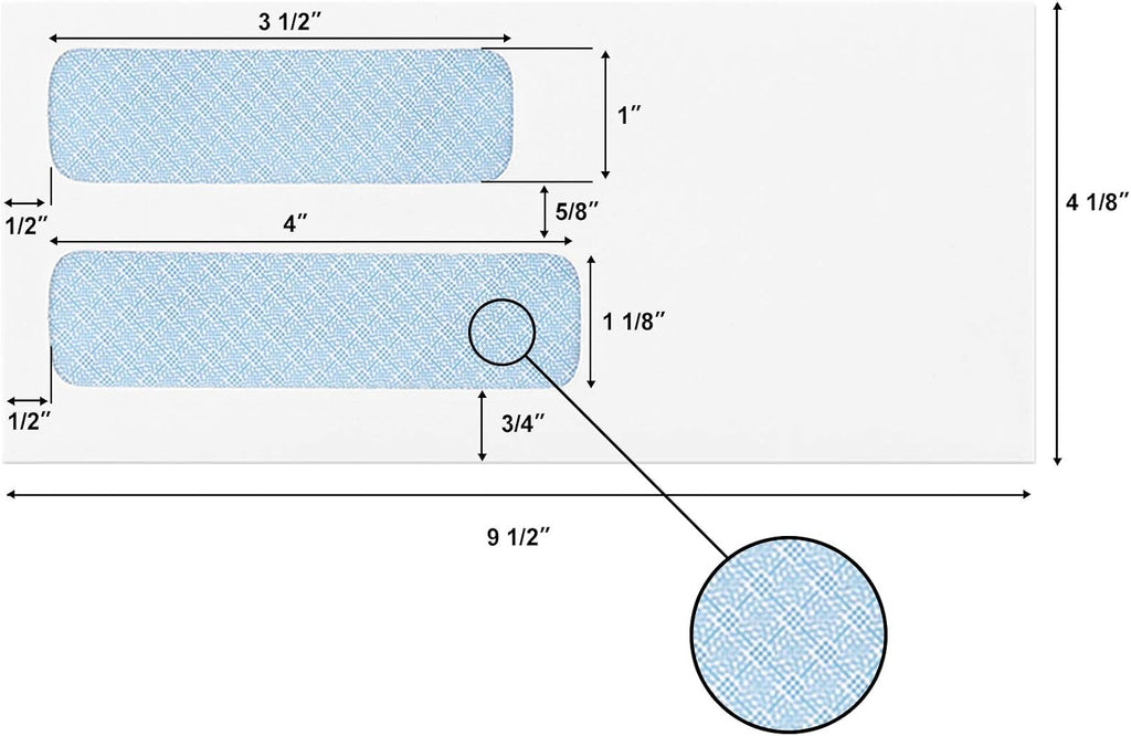 500 Count #10 Double Window Envelopes 4-1/8x9-1/2" Self Seal Security Envelopes for QuickBooks Invoices, Business