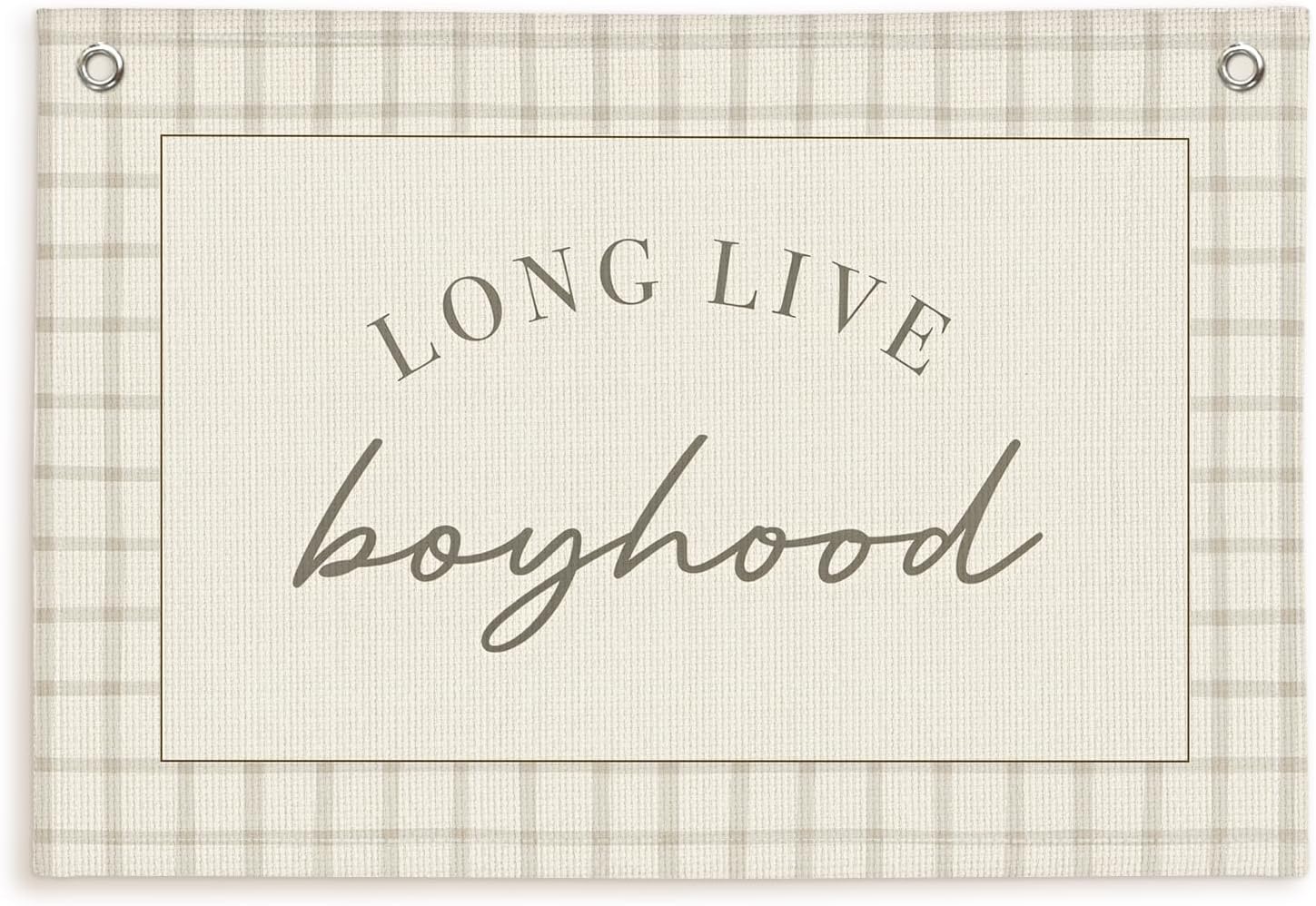 Long Live Boyhood Banner Boy Nursery Decor, Baby Boy Nursery Decor, Vintage Wall Hanging Flag Decor for Nursery