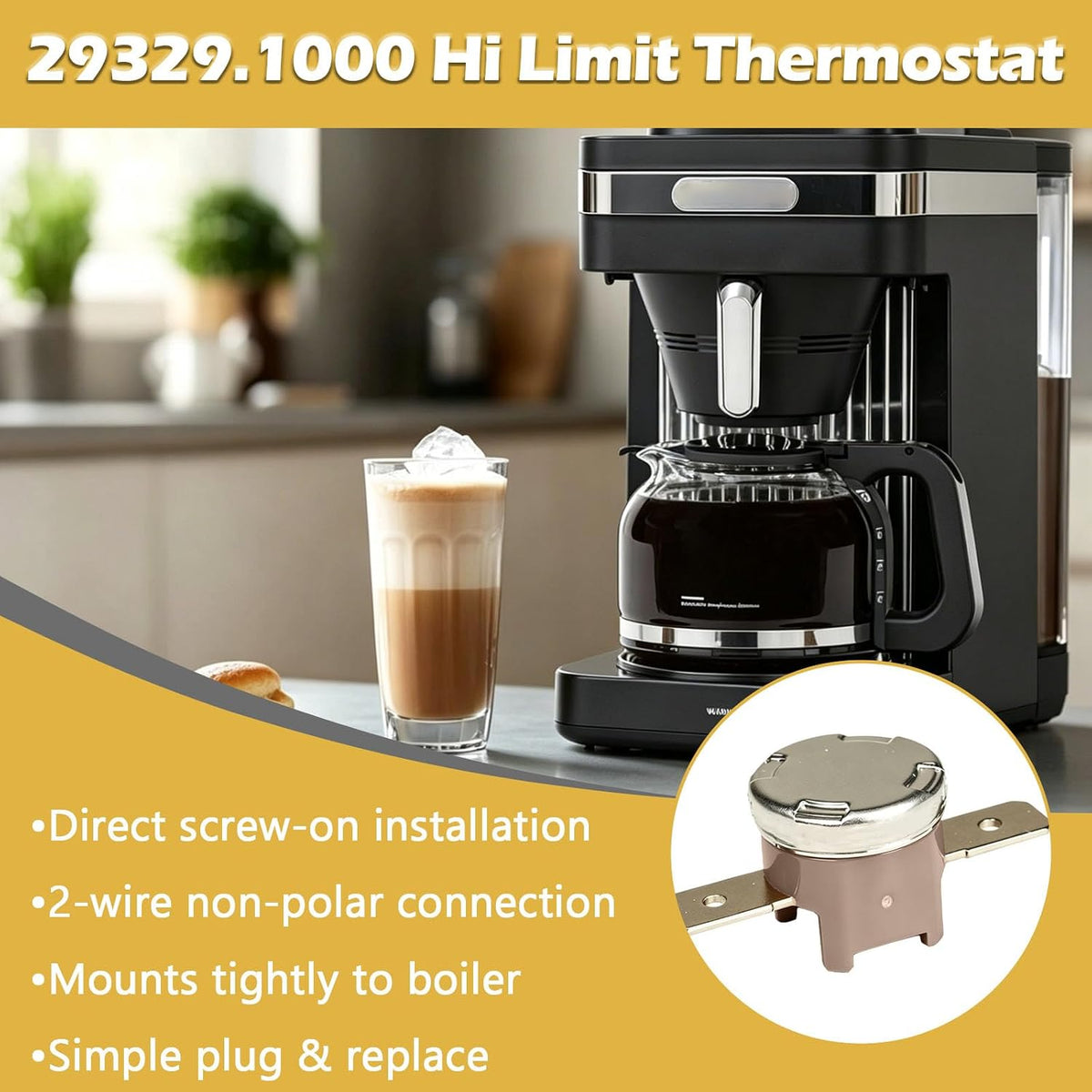 29329.1000 Hi Limit Thermostat Replacement for Bunn Coffee Maker