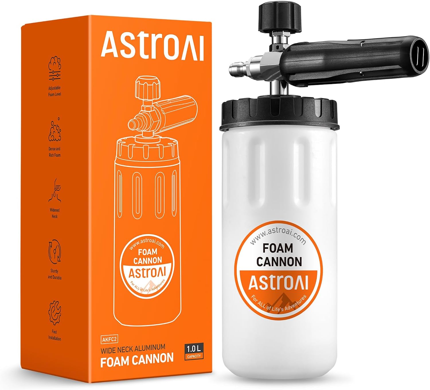 Foam Cannon for Pressure Washer with 1/4" Quick Connect Plug, 1 L | Thick Foam, Car Wash, Heavy Duty Durable Foam