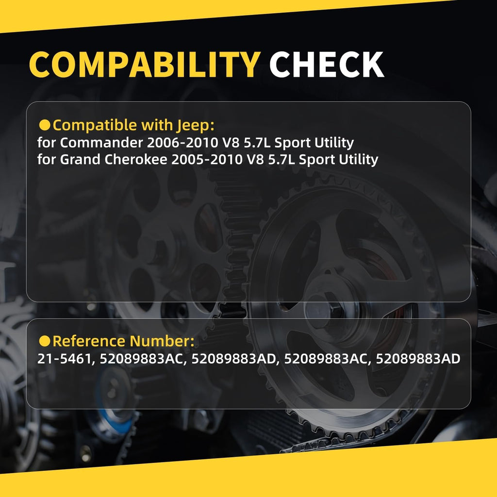 New Power Steering Pump Compatible with Jeep Commander 2006-2010, Grand Cherokee 2005 2006 2007 2008 2009 2010 V8 5.7L Sport Utility Replace # 21-5461, 52089883AC