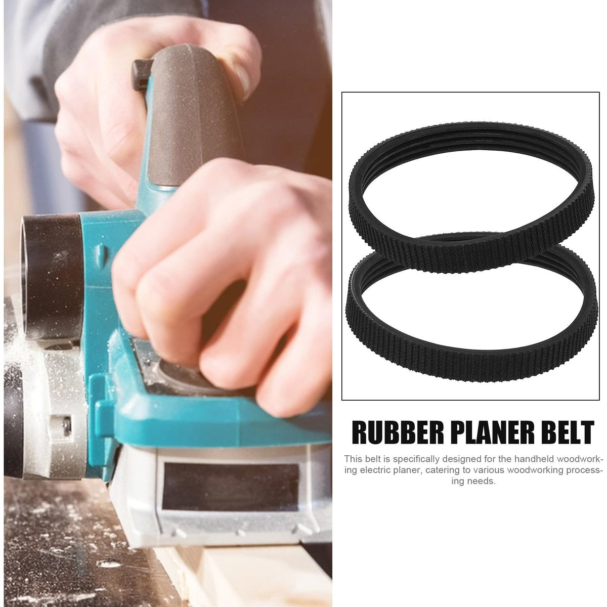 Electric Planer Drive Belt Replacement 2pcs for Handheld Woodworking