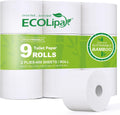 Bamboo Toilet Paper 2 Ply, 9 Mega Rolls, 600 Sheets, White