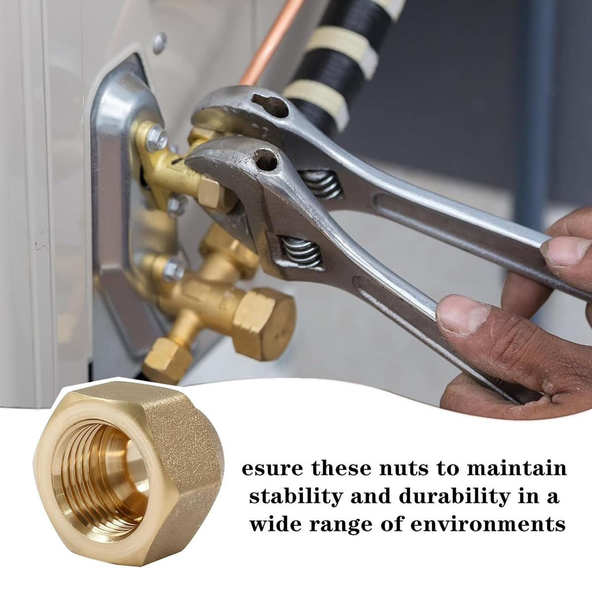 3/8" Brass Flare Nut, 4 PCS, SAE 45 Degree Flare Tube Fitting