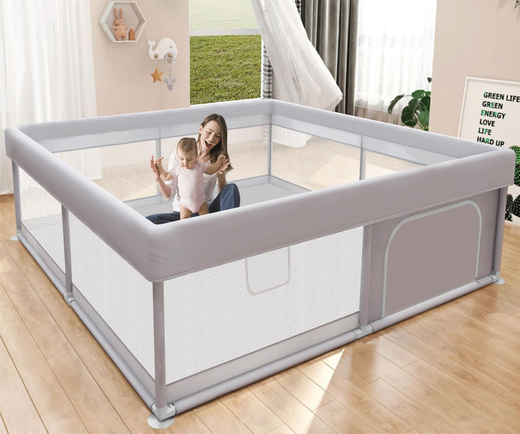 Baby Playpen 50x50 Inch, Play Pens for Babies and Toddlers Baby Fence Play Yards for Indoor & Outdoor with Breathable