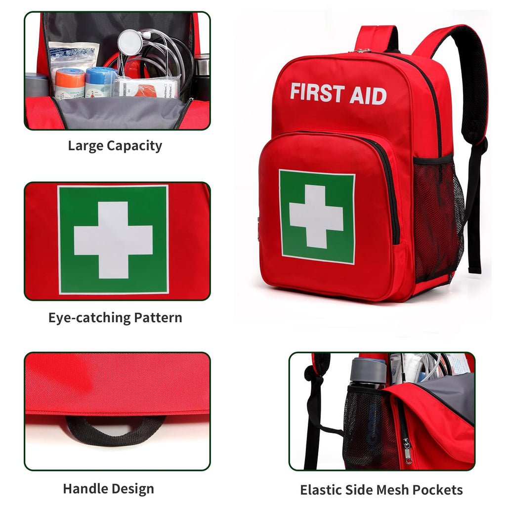 Empty Durable First Aid Backpack for Workplace & Outdoors 1PC