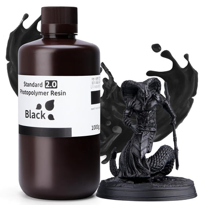 Upgraded Standard 3D Printer Resin 2.0, High Precision, Low Odor, Higher Toughness, 405nm UV Curing Photopolymer