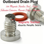 2-Pack Magnetic & Non-Magnetic Drain Screw Set for Yamaha Outboard