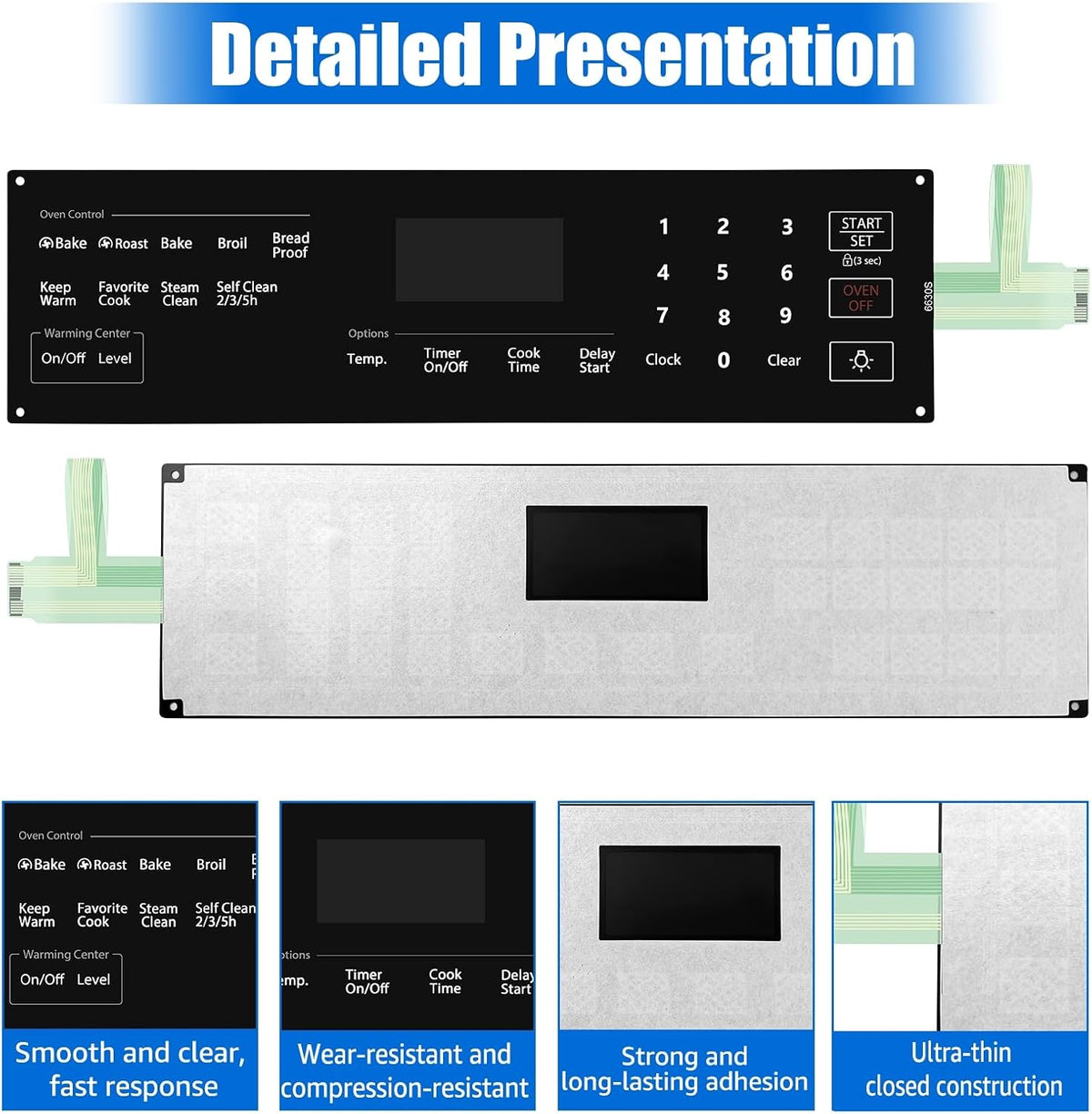 DG96-00674A Range Membrane Switch Keypad Replace for Samsung Oven