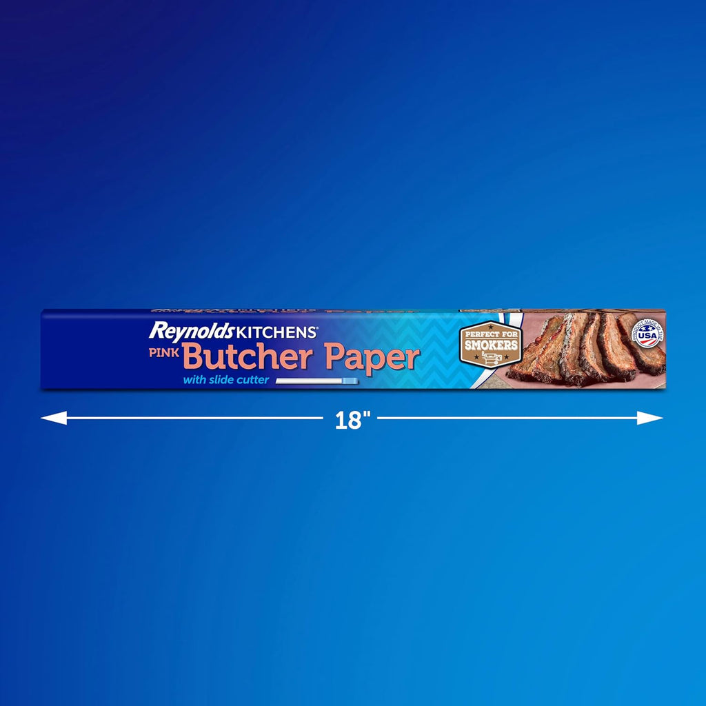 Kitchens 18 Inch Pink Butcher Paper with Slide Cutter, 225sq ft
