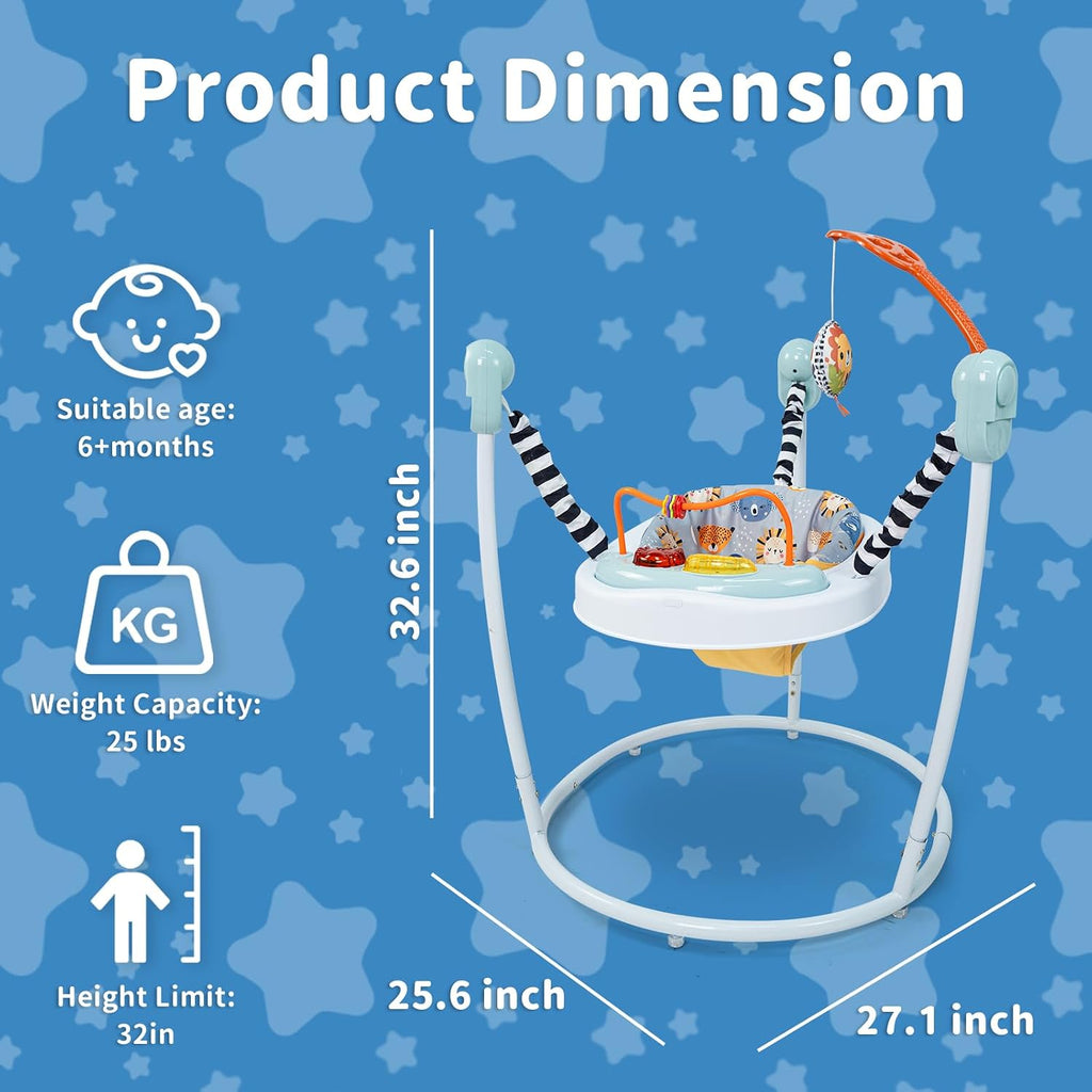 Baby Jumper Activity Center with lusic Lights & Sounds -Gentle llonster Baby Bouncer Stationary Entertainment