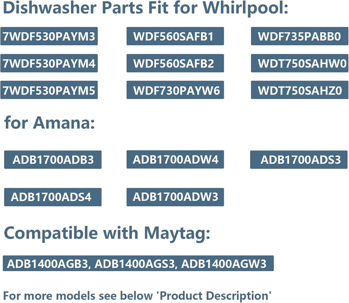 WPW10498900 Dishwasher Middle Center Spray Arm Fit for Whirlpool Amana