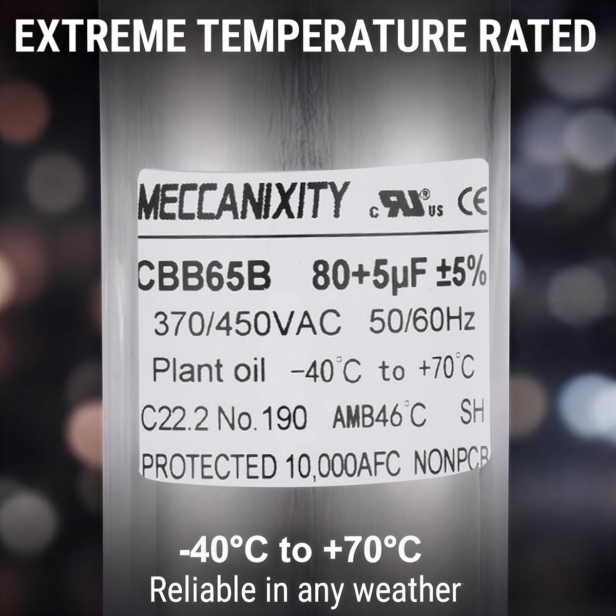 MECCANIXITY CBB65 Dual Run Start Capacitor 80+5UF 80/5MFD 2Set 5.12"x2.36"