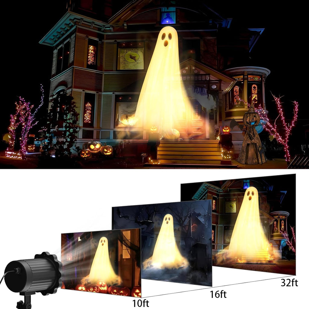 Halloween Projector Lights Outdoor，2024 Upgraded 3D Dynamic Decorations Light，Waterproof Halloween Light，Night Light