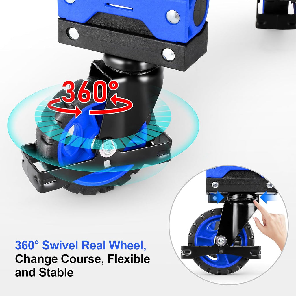 Folding Hand Truck Dolly, 330lb Convertible 4 to 2 Wheel Moving Cart, Blue | Dolly Cart with Retractable, Aluminum