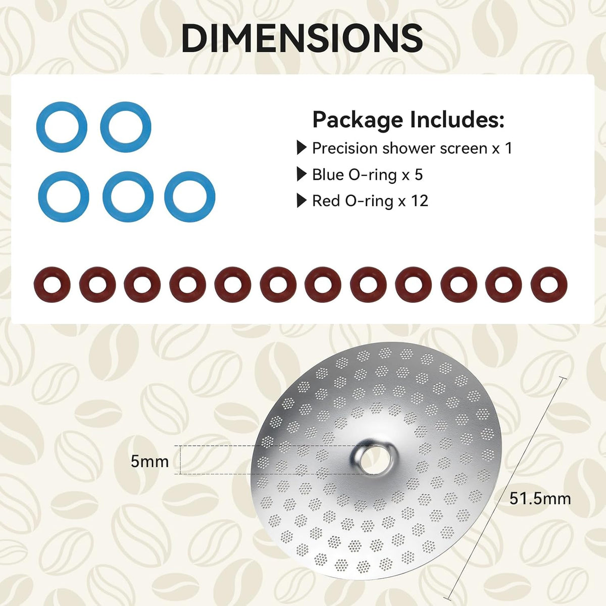 Precision Shower Screen with 58mm, Espresso Machine Replacement Parts