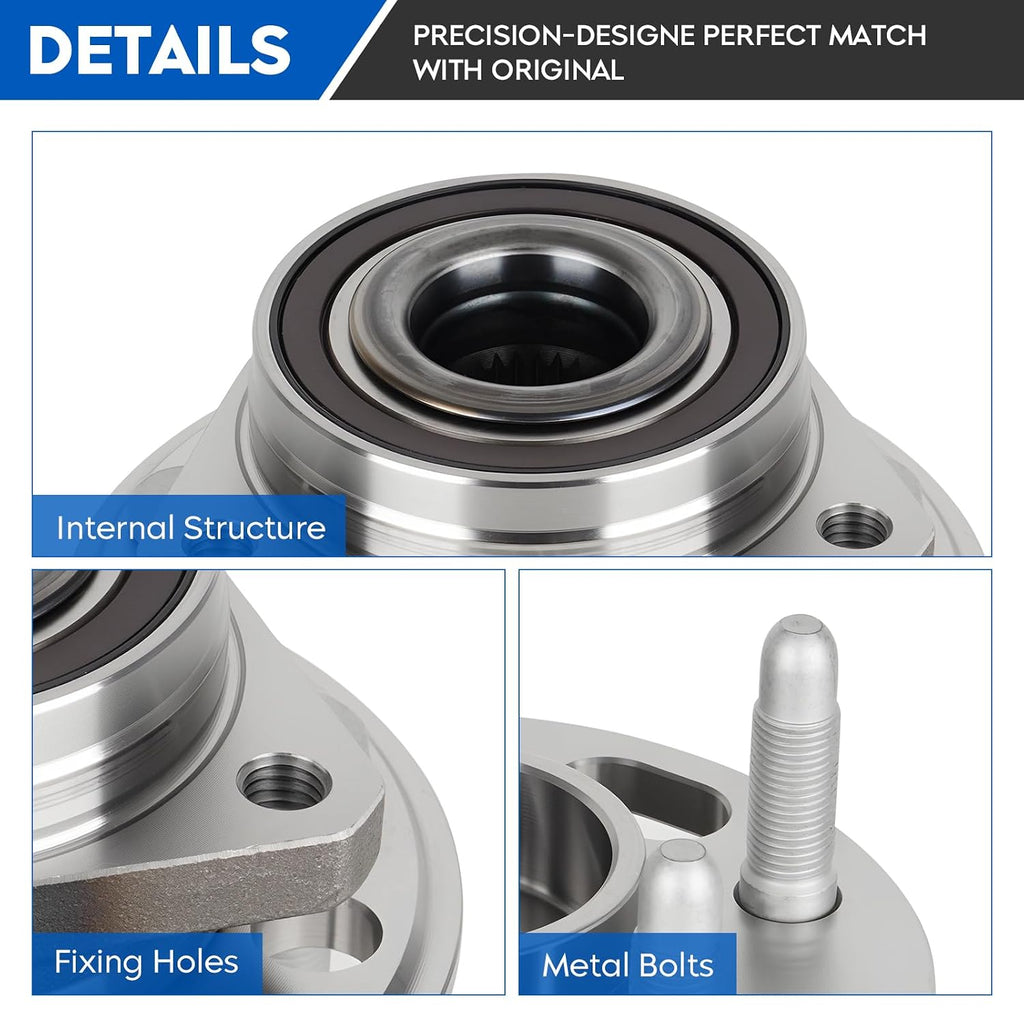 513288 Front Wheel Bearing & Hub Assembly for Buick Allure/Lacrosse/Regal, for Chevrolet Chevy Equinox/Impala/Malibu, for GMC Terrain, for Cadillac CTS(AWD)/XTS, for Saab 9-5, Hubs 5 Lugs w/ABS, 1PC