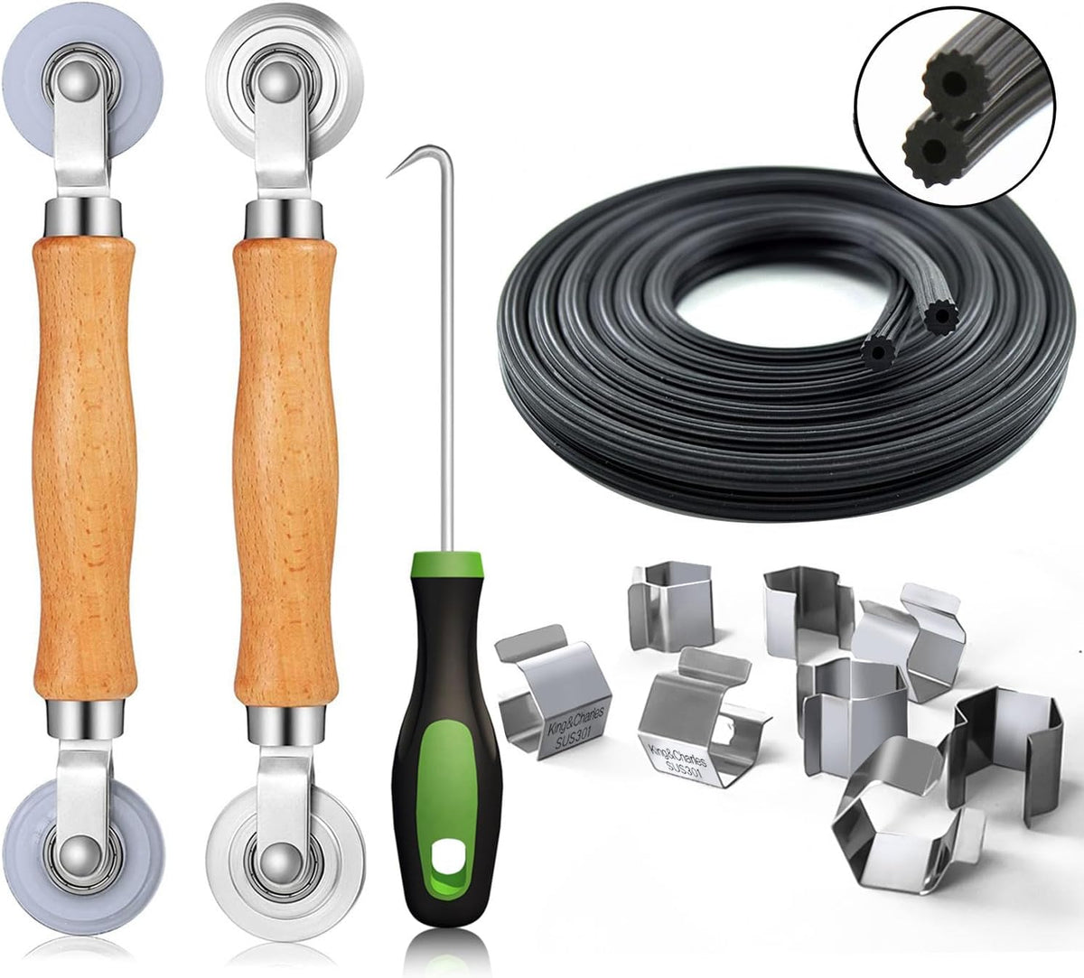 Screen Repair Kit, 5-in-1 Screen Tool for Window Mesh Repair