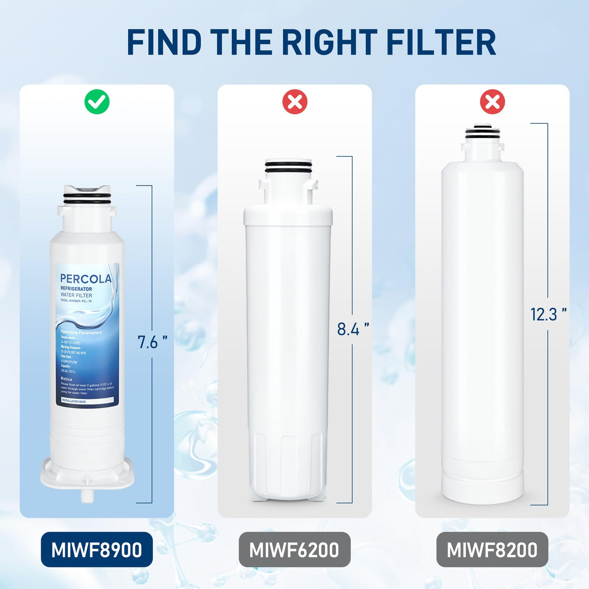 PERCOLA MIWF8900, MF-1807-R5B Water Filter, 1 Pack