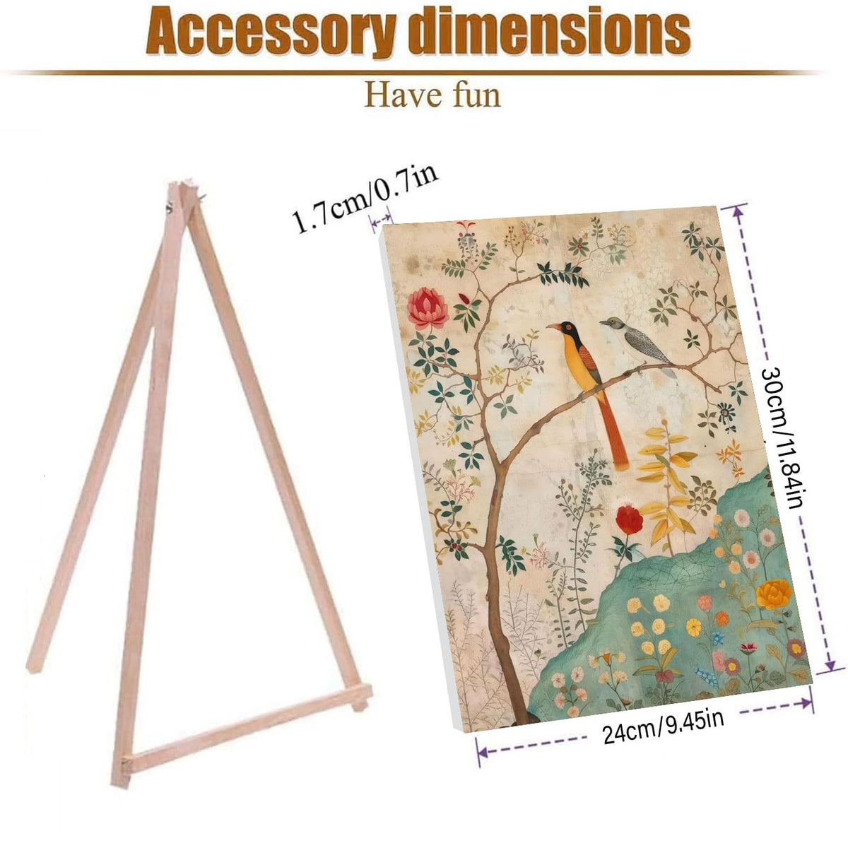 Persian Birds Flowers Paint by Numbers Kit for Adults Beginner, with Framed