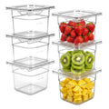 6-Pack 1/6 Size 4''Deep NSF Polycarbonate Food Pans with Lid, Clear