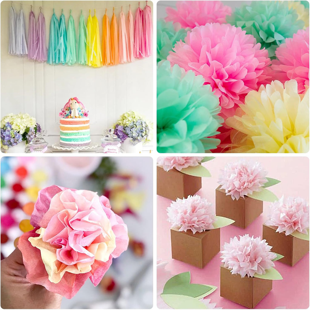 400 Sheets Rainbow Tissue Paper Bulk, 40 Colors 11.5in x 8in