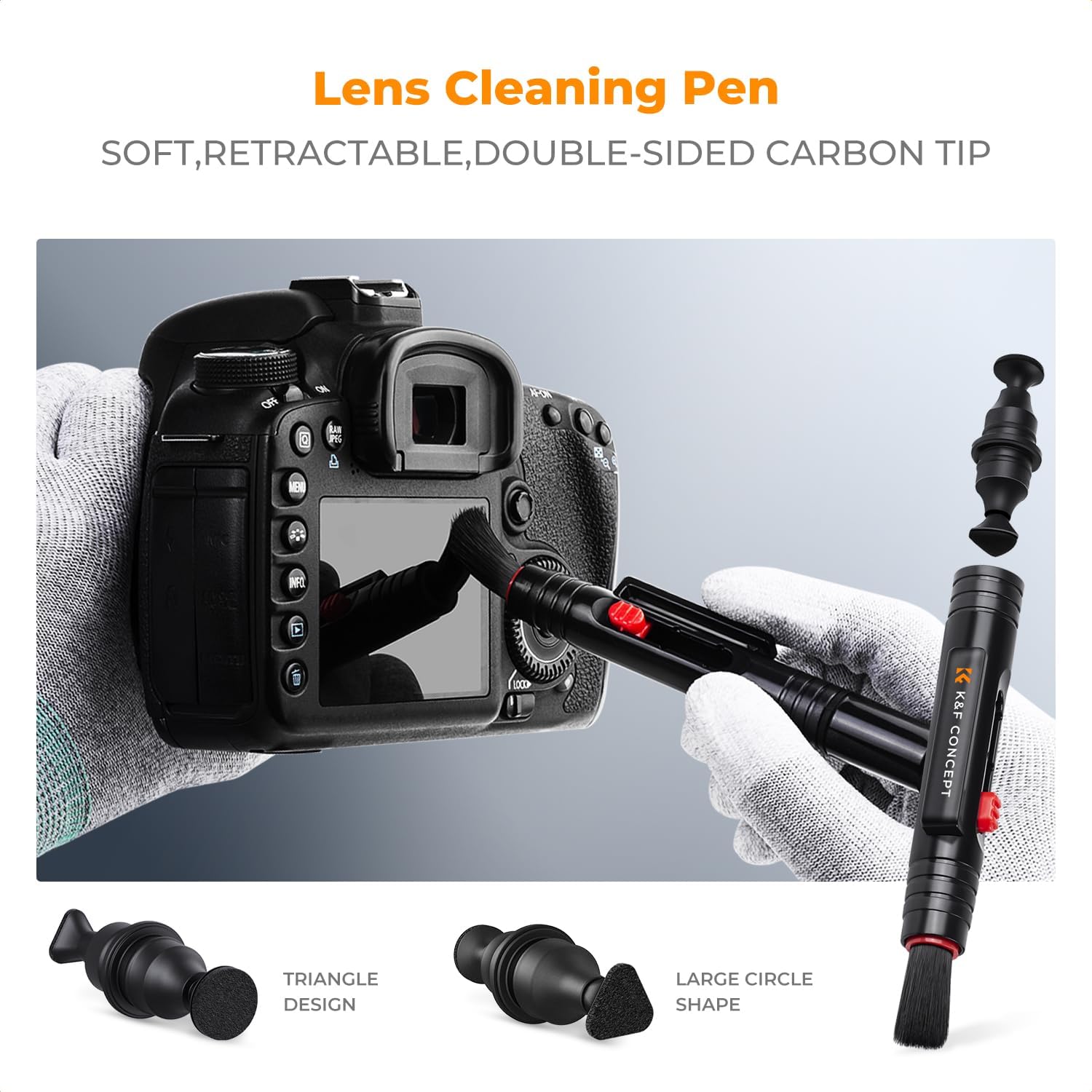 Professional Camera Cleaning Kit - Sensor Cleaner, APS-C & Full-Frame Swabs, Air Blower, Lens Brush, Gloves, Lens