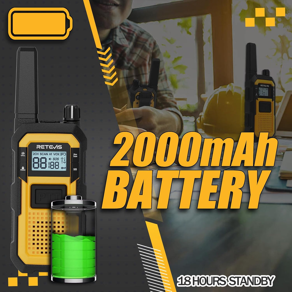RB48 FRS Walkie Talkies Long Range,Mil-Standards 810H Two Way Radio | Rugged&IP67 Waterproof & Floating, Emergency