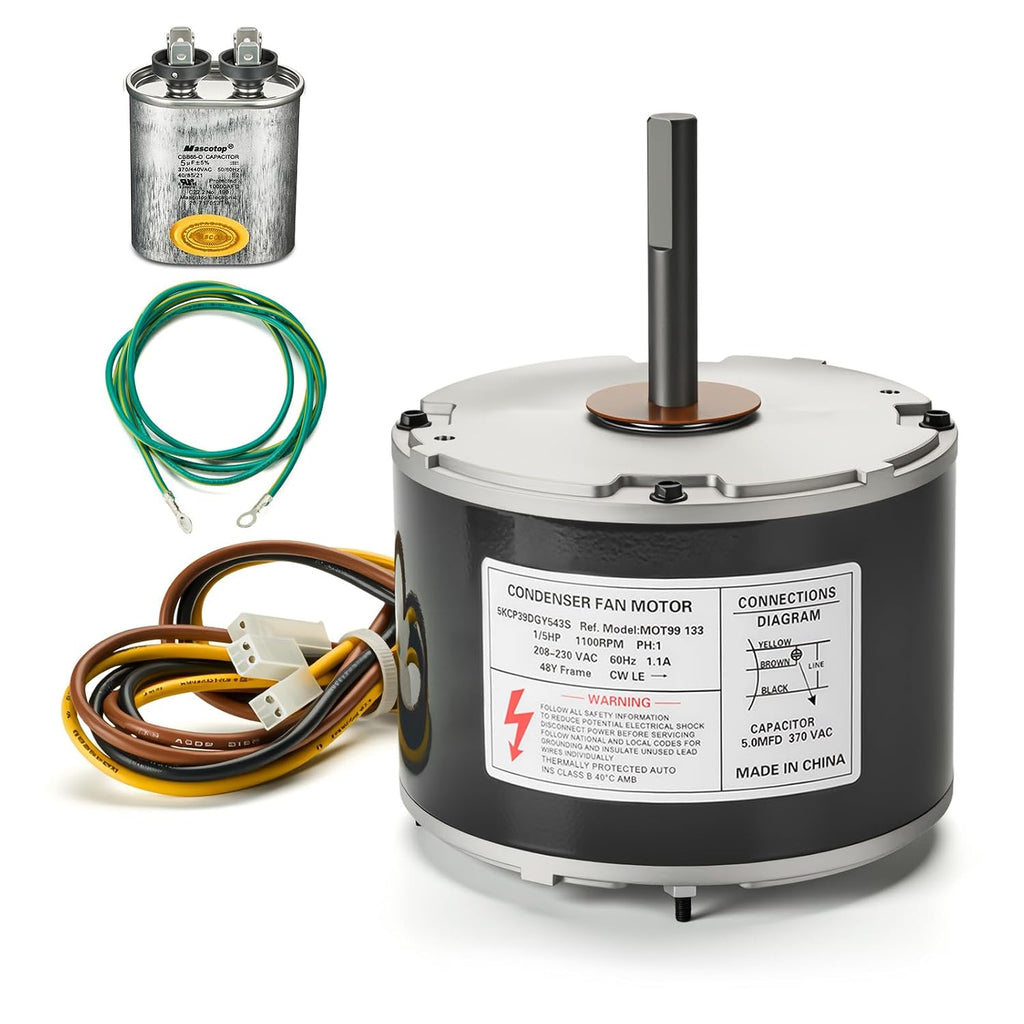 5KCP39DGY543S Condenser Fan Motor 1/5 HP, 208-230V, 1100RPM