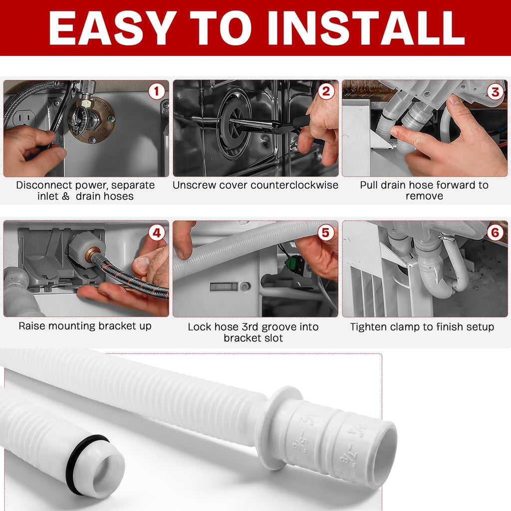 For Bosch SHS63VL5UC/07 Dishwasher Drain Hose Replacement