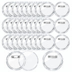 32 Pcs 3in Clear Acrylic Button Pins, DIY Sublimation Badges