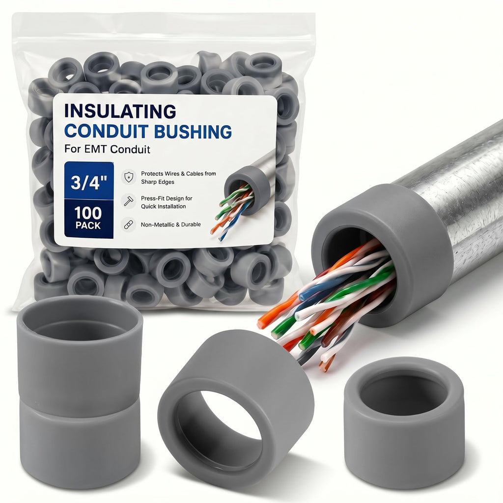 Pangda 100 Pcs 3/4 Inch EMT Insulating Conduit Bushing NEC Compliant