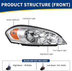 AUTOSAVER88 Headlight Assembly Compatible with Chevy Impala 2006-2016
