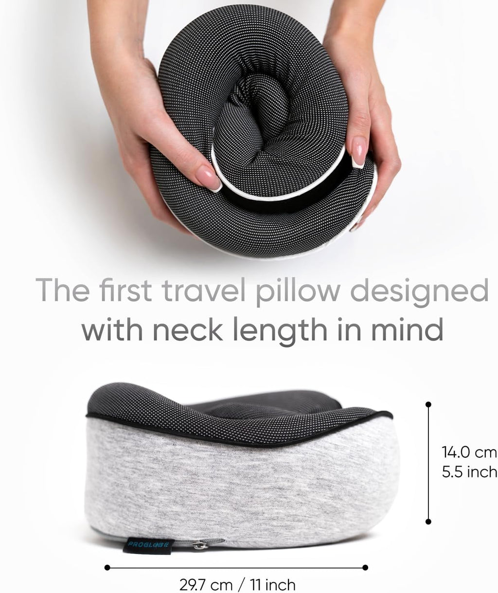 Travel Neck Pillows for Airplanes, Sleeping Essentials for Long haul Flights, 360° Head Support, Car and Airplane Kit
