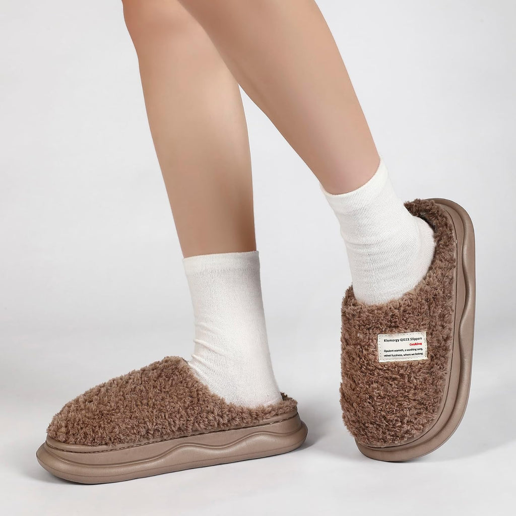 Slippers for Women Men, Memory Foam Slippers for Women, Soft Thick Fuzzy Bedroom House Shoes Indoor Outdoor