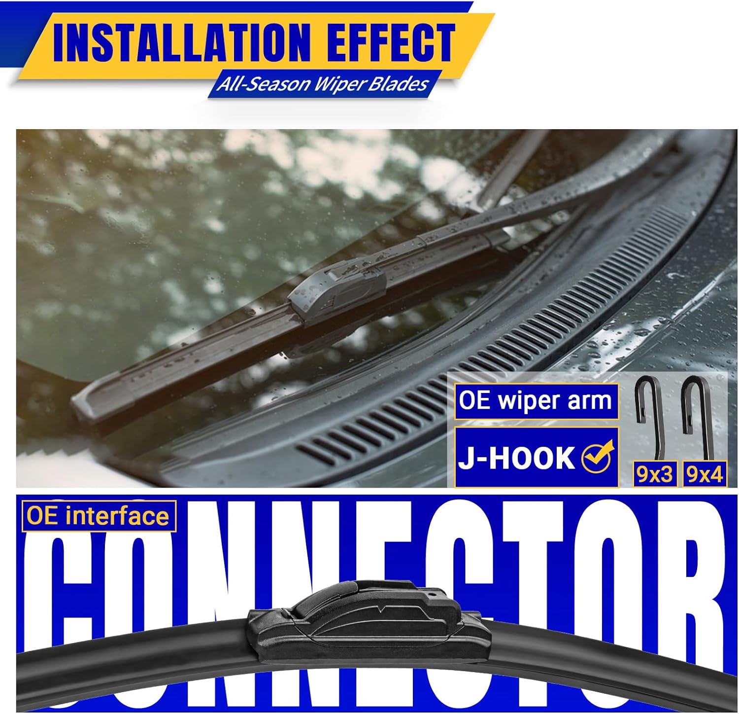 3 wipers Replacement for 2008-2013 Nissan Rogue/2014-2015 Nissan Rogue select, Windshield Wiper Blades Original
