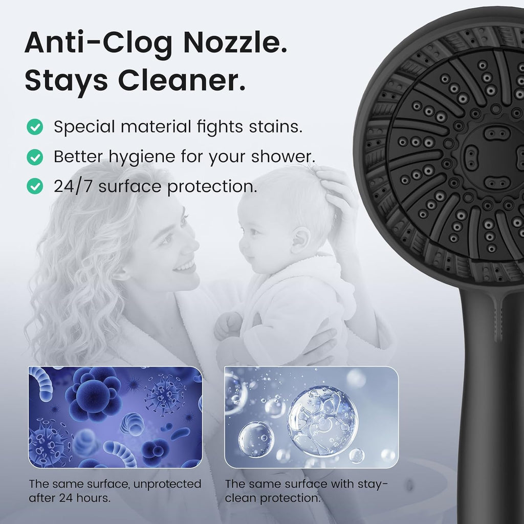 Filtered Shower Head with Handheld,High Pressure Shower Heads with Filters | 8 Mode,Built-in Power Wash,Detachable