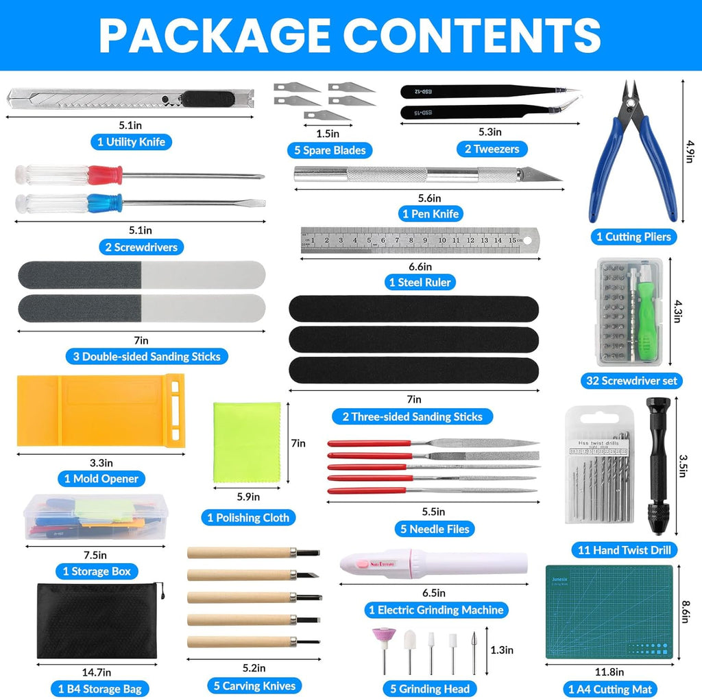Gundam Tool Kit, 82 Pcs Professional Model Tool Kit for Gundam, Modeling Tools for Plastic Models, Model Car Kit for