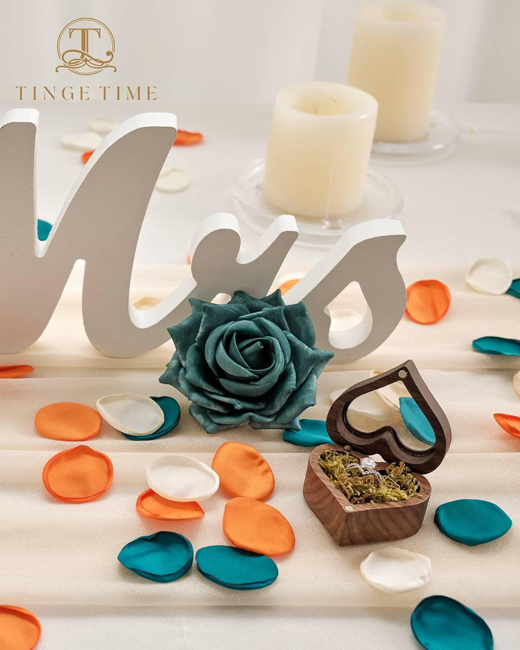 400pcs Silk Rose Petals Orange Green Flower Petals for Wedding, Flower Girl Basket, Aisle Runner, Romantic Dinner