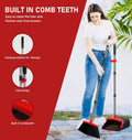 2-Pack is More economical,Brooms with Dustpan Combo Set， with 52" Long Handle, Dustpan Teeth with self-Cleaning