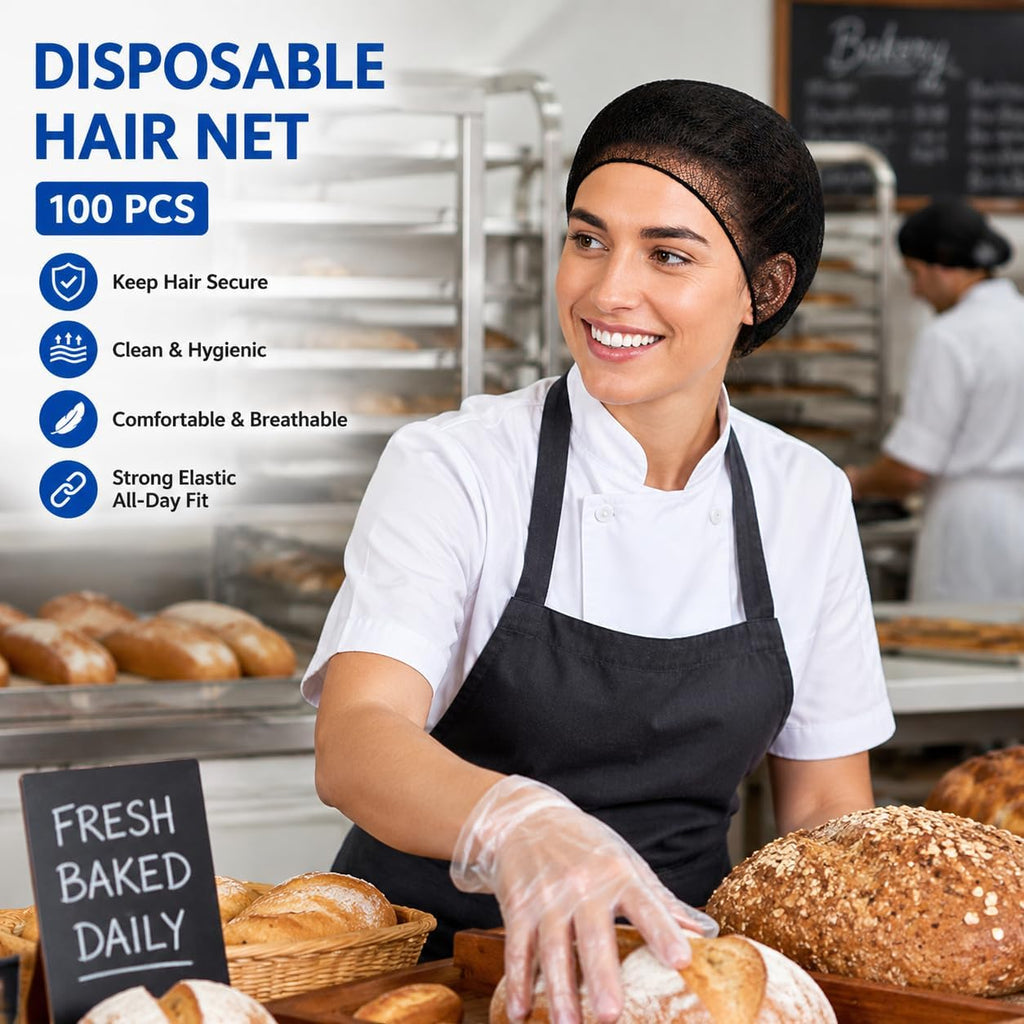 Disposable Hair Nets Food Service Nylon Caps Breathable Honeycomb